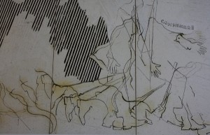 Mario Schifano "Camminare" (1965) Smalto e grafite su tela 200x300cm