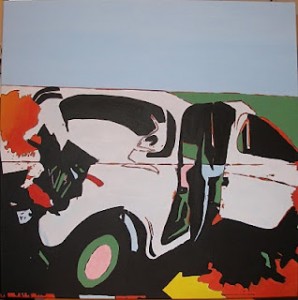 Mario Schifano "Incidente a tela" (1962) 40x40